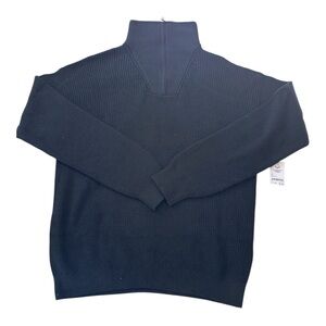 Amazon Essentials Mens Quarter-Zip Rib-Knit Relaxed-Fit Sweater Size Large